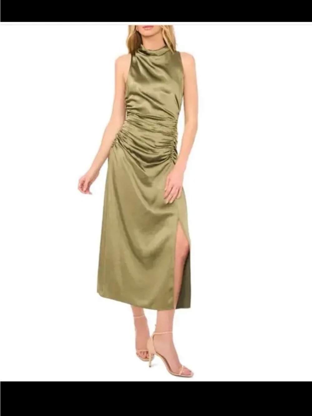NWT Parker The Ayla Satin ruched Midi Dress in Pink size 16 - Picture 6 of 12
